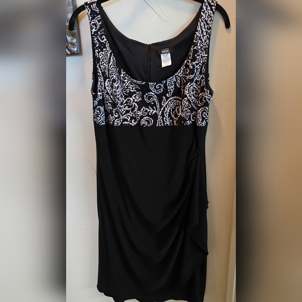 MSK Black and White Sparkle Dress 12